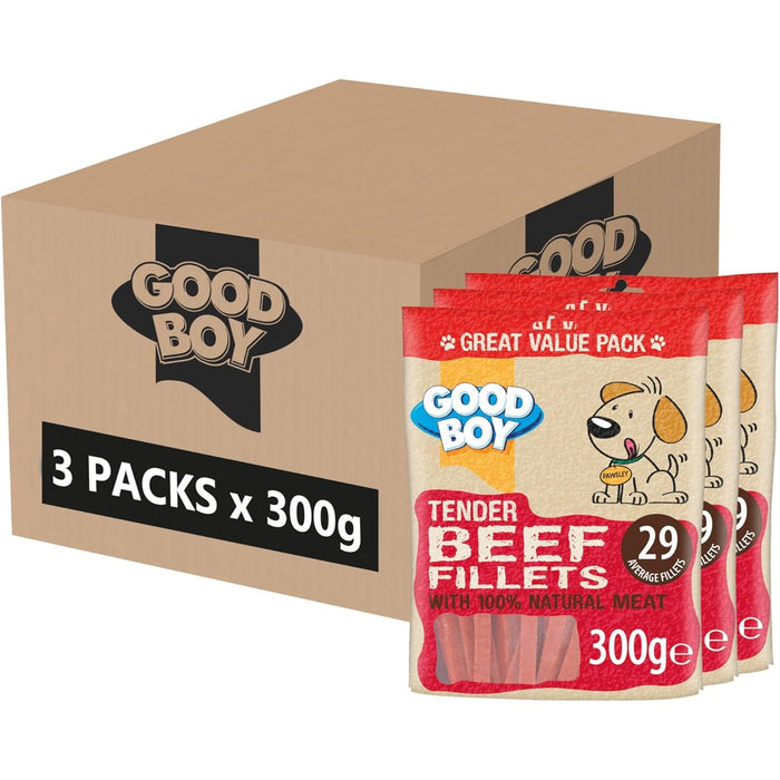 3 x Good Boy Tender Beef Fillets 300g