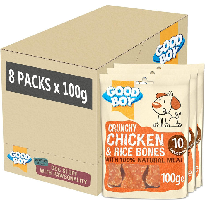 8 x Good Boy Chicken And Rice Bones 100g Case