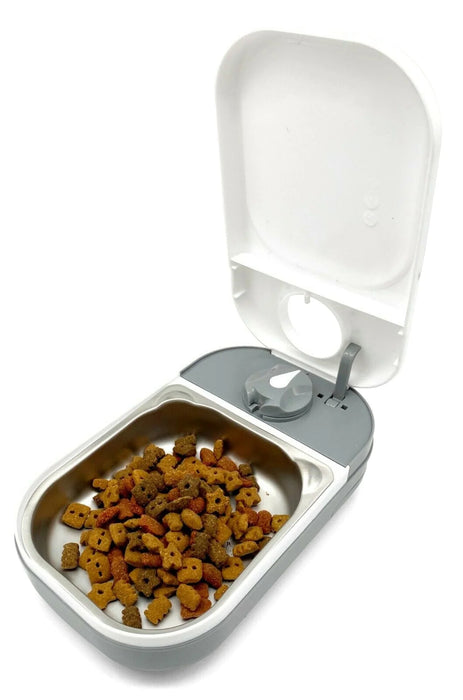 Closer Pets C100 One Meal Automatic Dry and Wet Food Pet Feeder With Stainless Steel Bowl