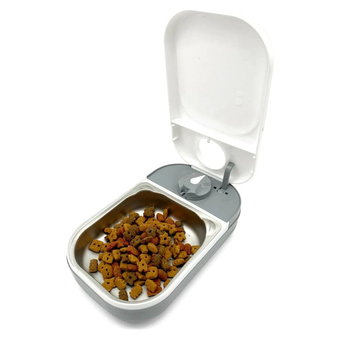 Closer Pets C100 One Meal Automatic Dry and Wet Food Pet Feeder With Stainless Steel Bowl