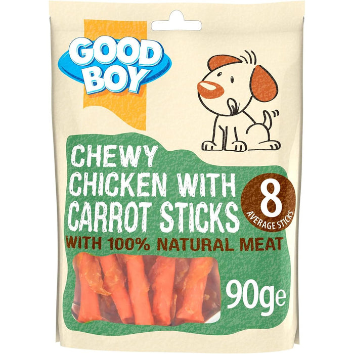 10 x Good Boy Chewy Chicken With Carrot Sticks 90g Full Case