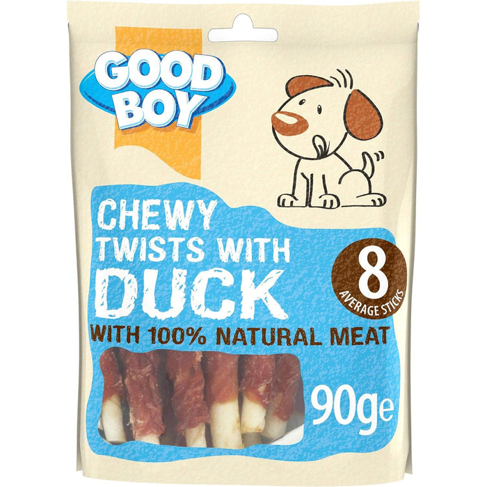 10 x Good Boy Chewy Twists With Duck 90g Full Case