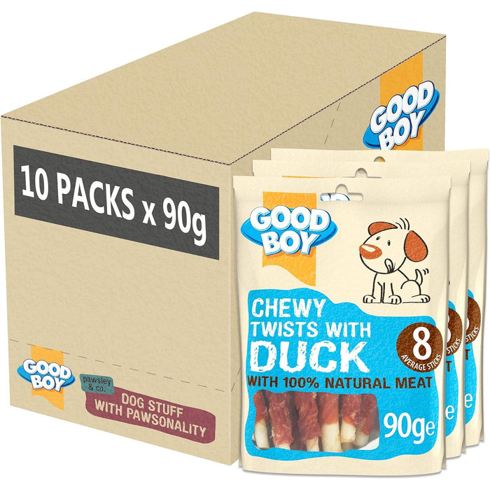 10 x Good Boy Chewy Twists With Duck 90g Full Case