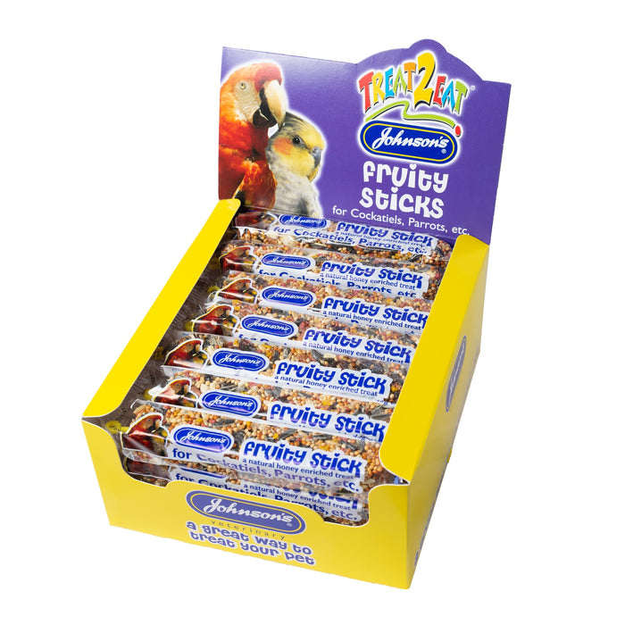 Johnsons Fruity Sticks For Cockatiels And Parrots Full Case