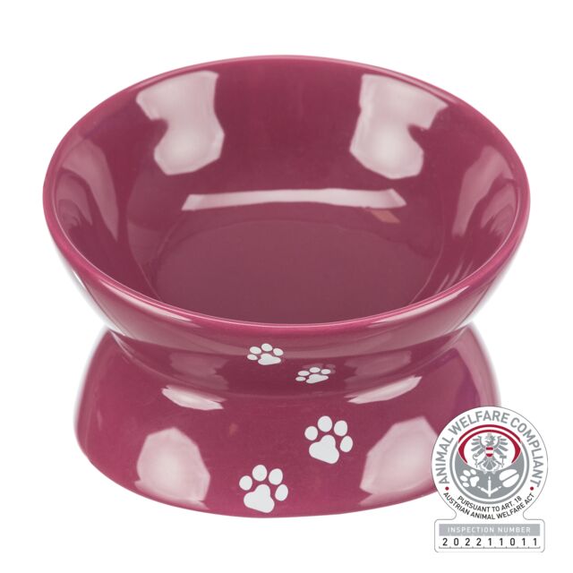 Trixie Elevated Berry Ceramic Cat Bowl