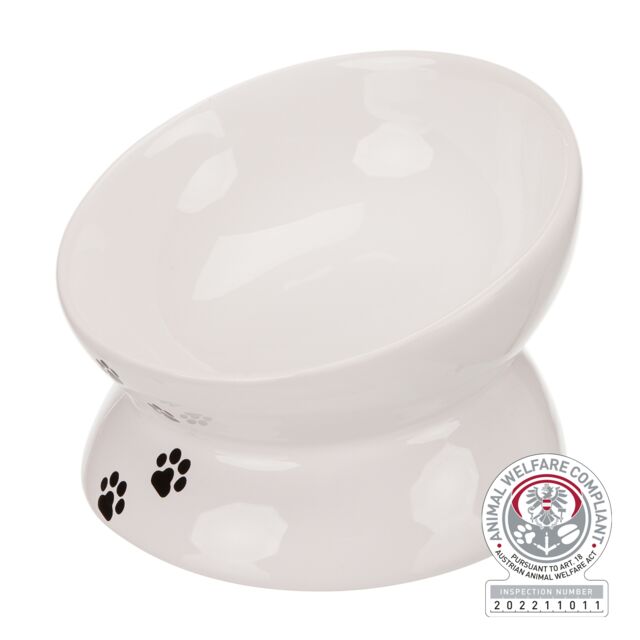 Trixie Elevated White Ceramic Cat Bowl