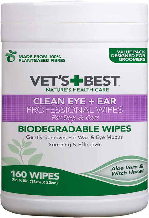 Vet's Best Clean Eye And Ear Wipes 160 Pack