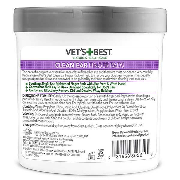 Vet's Best Clean Ear Finger Pads