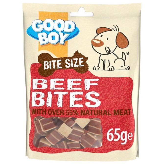 Case of 10 Good Boy Beef Bites 65g