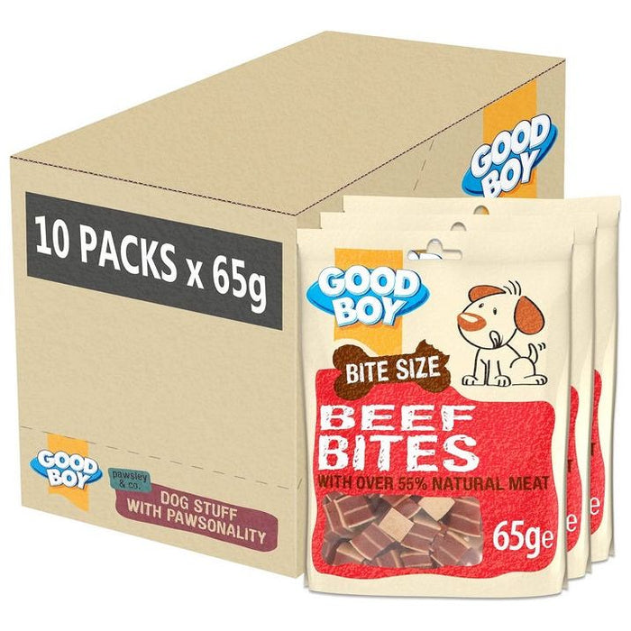 Case of 10 Good Boy Beef Bites 65g